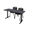 Cain Rectangle Tables > Training Tables > Cain Training Table & Chair Sets, 66 X 24 X 29, Grey MTRCT6624GY47BK